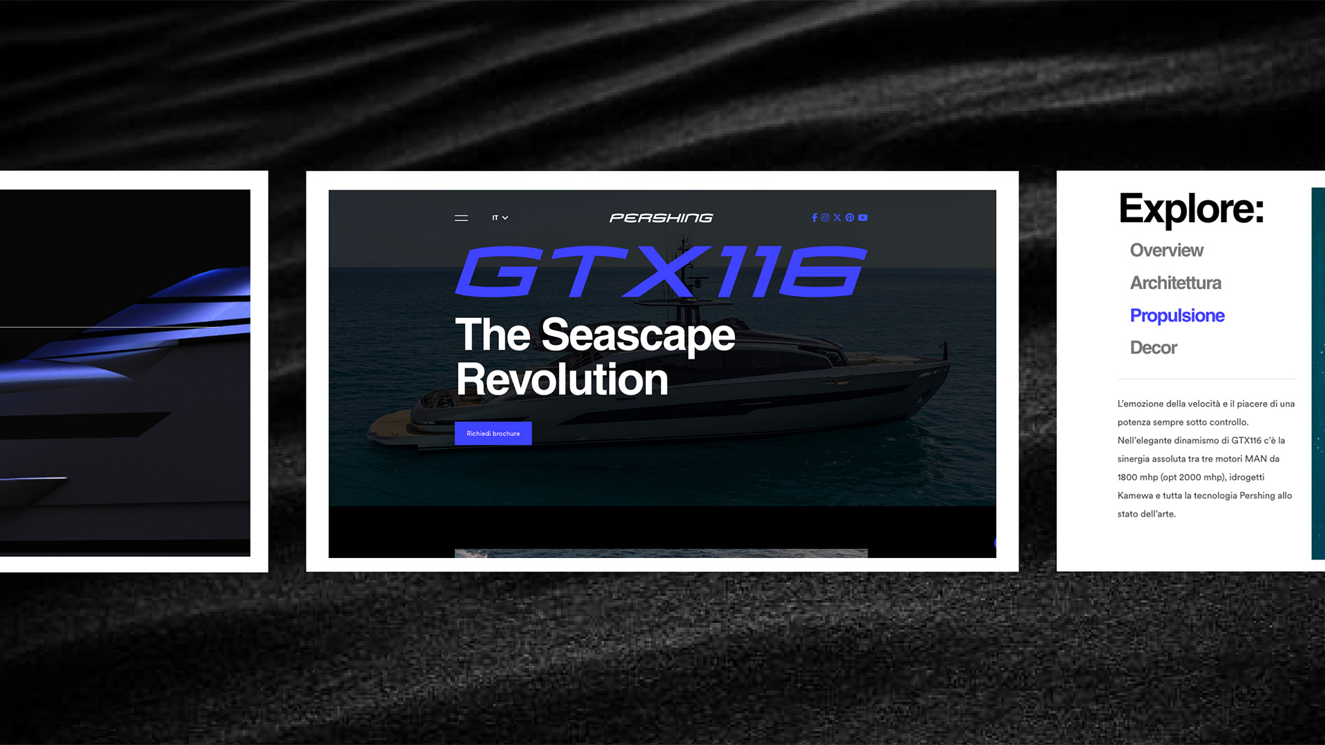 Composizione grafica delle pagine pershing inerenti al modello GTX116