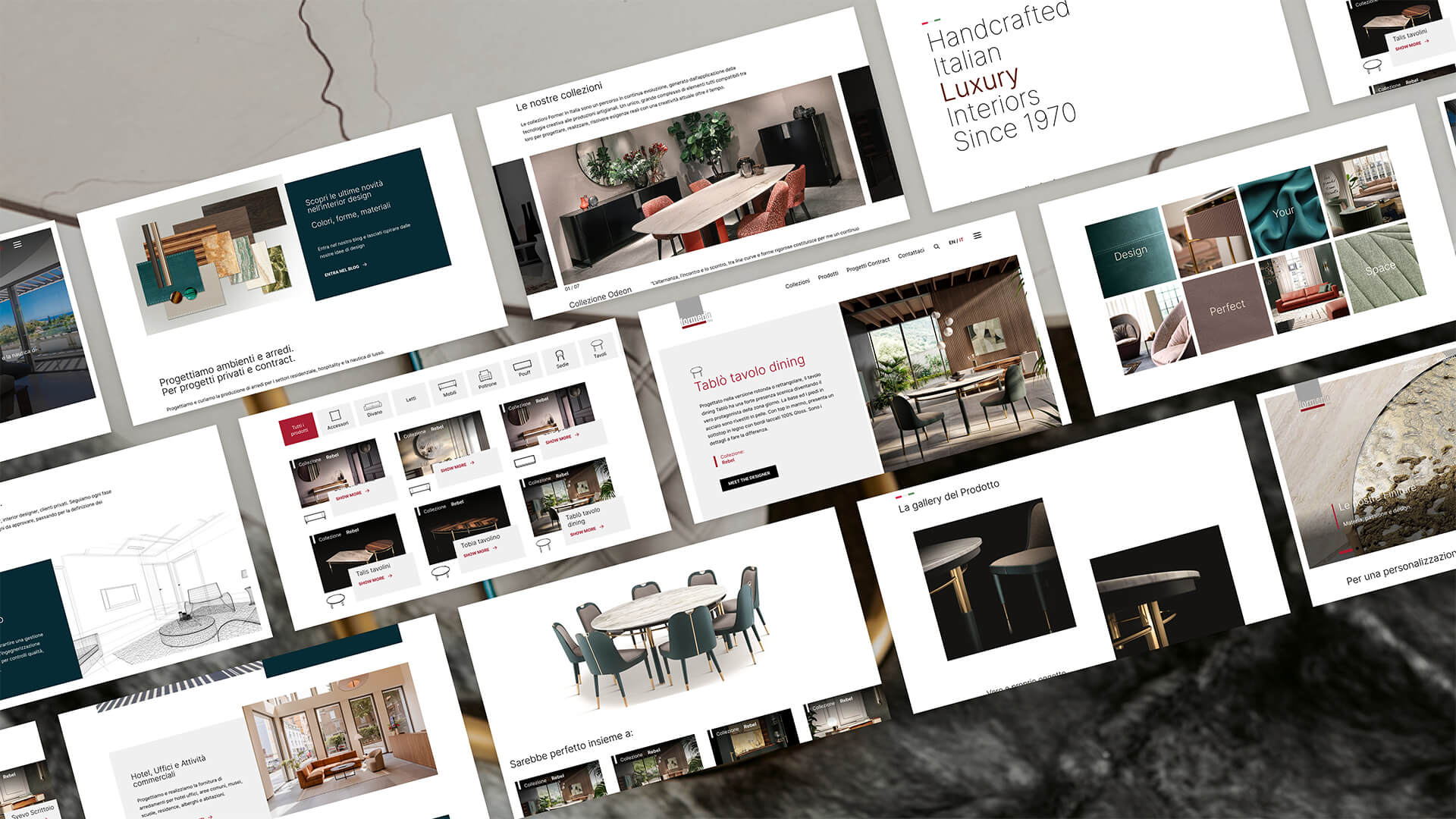 Mockup del sitoweb di Former