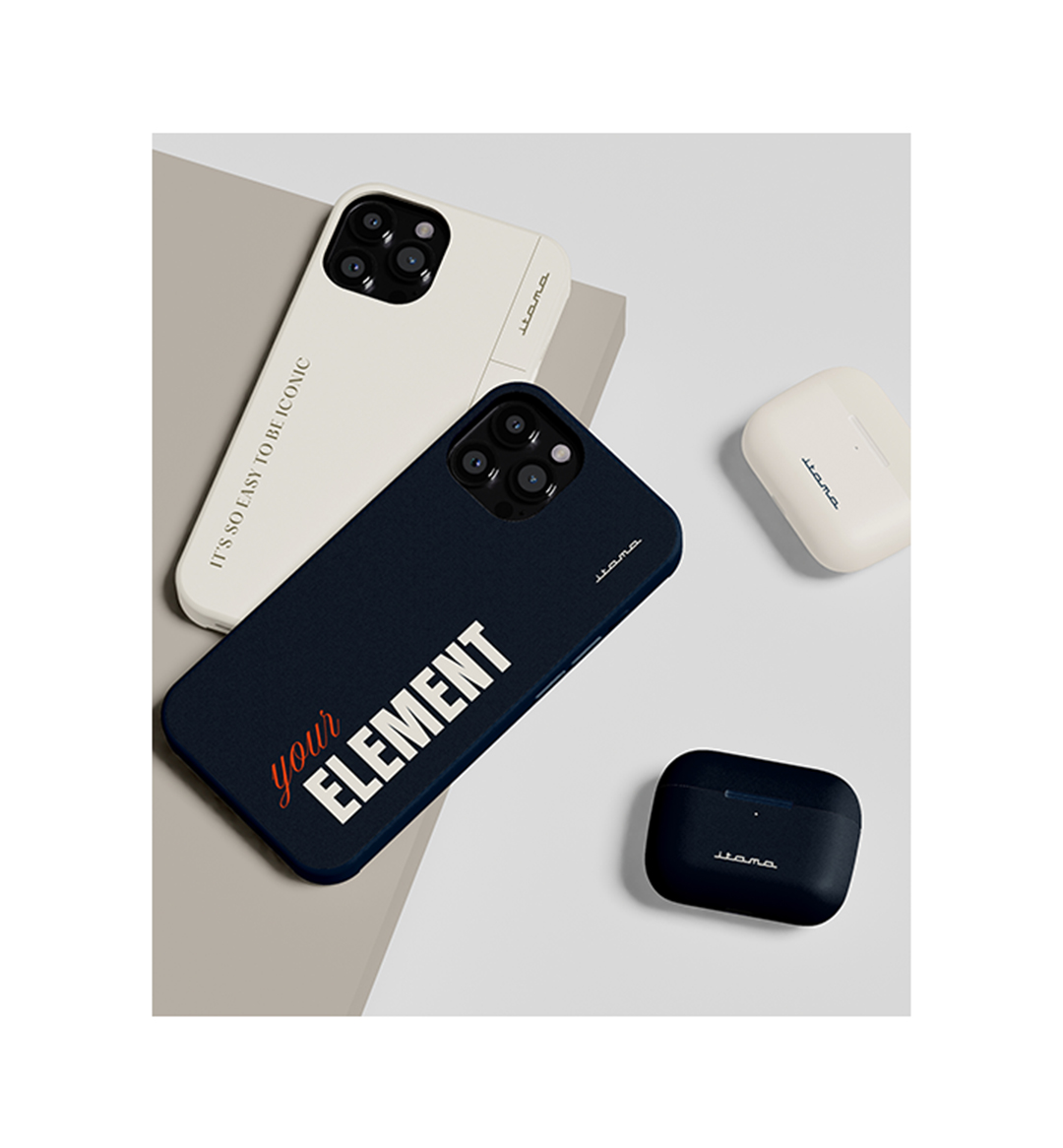 mockup di merchandising realizzato con nuova identità itama