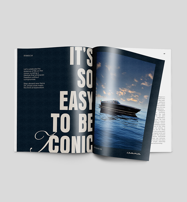 Mockup di ADV a doppia pagina di Itama